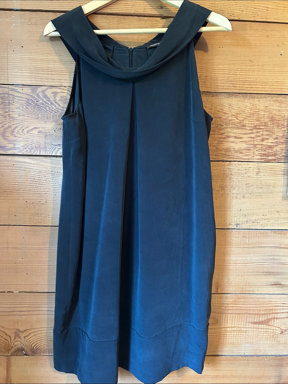 Adrienne Vittadini black Sleeveless Shift Dress with Cowl Neck